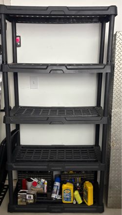 Project Source, 5 tier ventilated shelving unit, Black