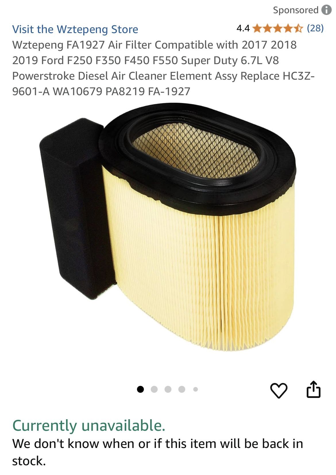 New Truck Air Filter