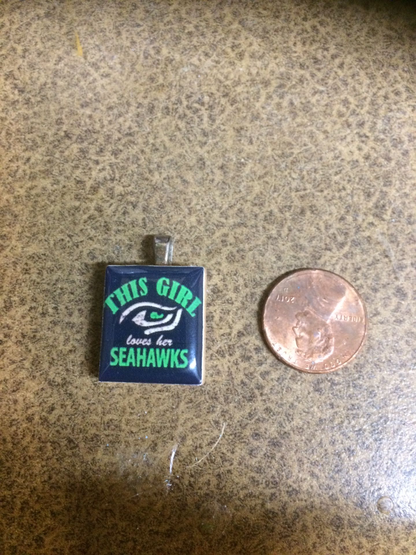 Seahawks girl necklace charm