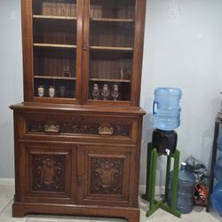 Antique Mahogany Secretary Desk Hutch