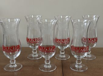 Vintage Carousel Dinner Theater Logo Cocktail Glasses