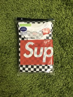 Supreme x Hanes 2 pack checkerboard t shirt
