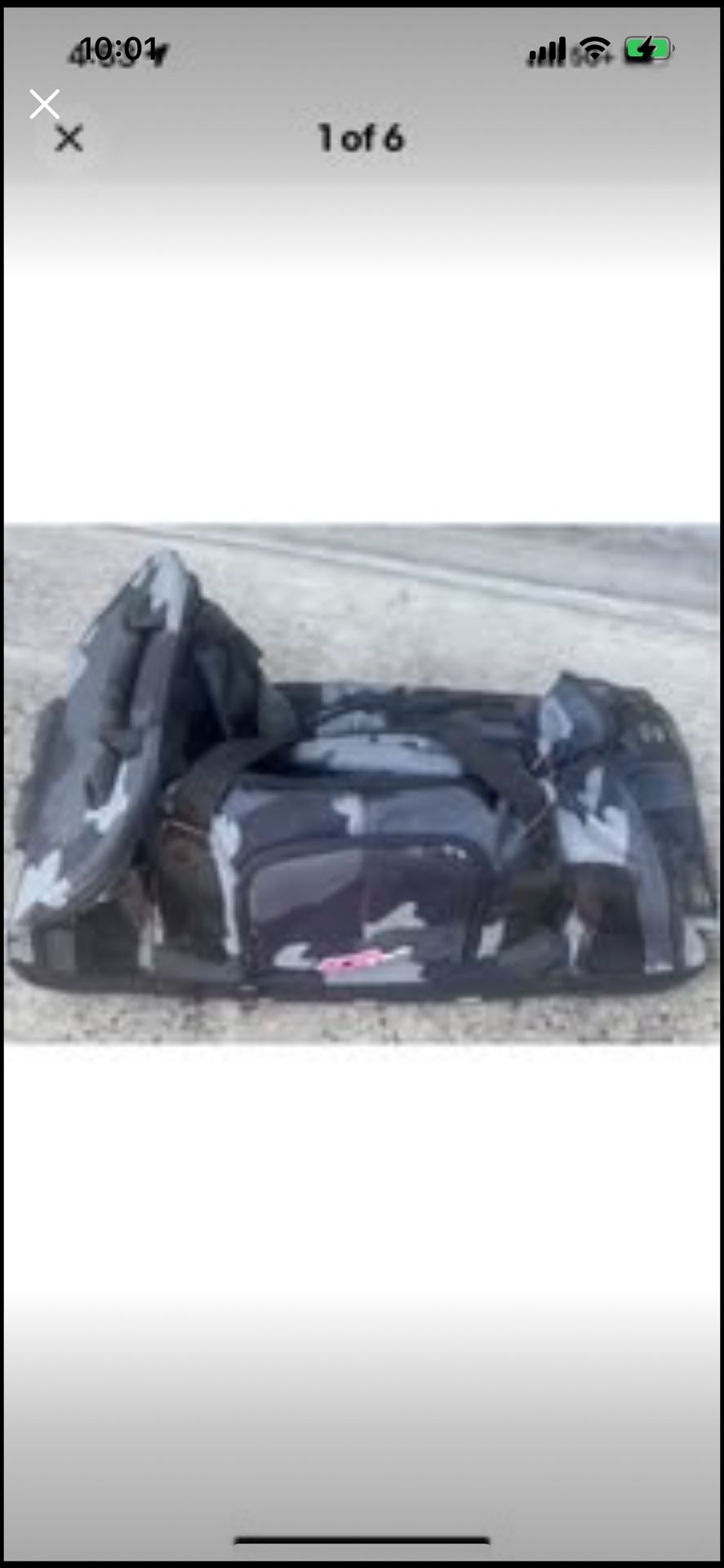 Fox Moto Motocross Racing Roller Duffle Camo Gear Bag Handle L 31 x W 15 x H 17