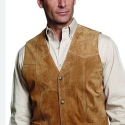 New Sale! size XXL CRIPPLE CREEK Mens Western Brown Suede Leather Vest w tags( reseda ca)
