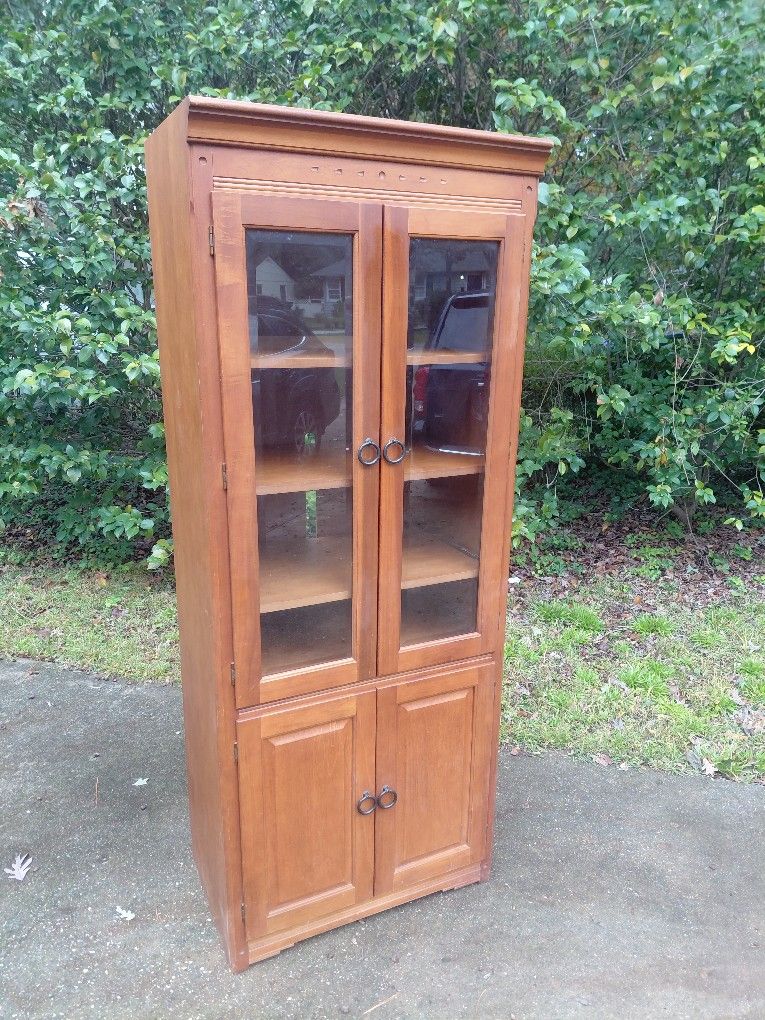 Tall Wood Cabinet Hutch