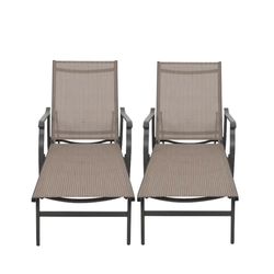 Set of 2 Patio Aluminum Textilene Chaise Lounge Chairs, Outdoor Lounge Chair W/5 Adjustable Backrest