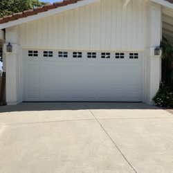 Garage door Whit Windows Short Panel White 16x7