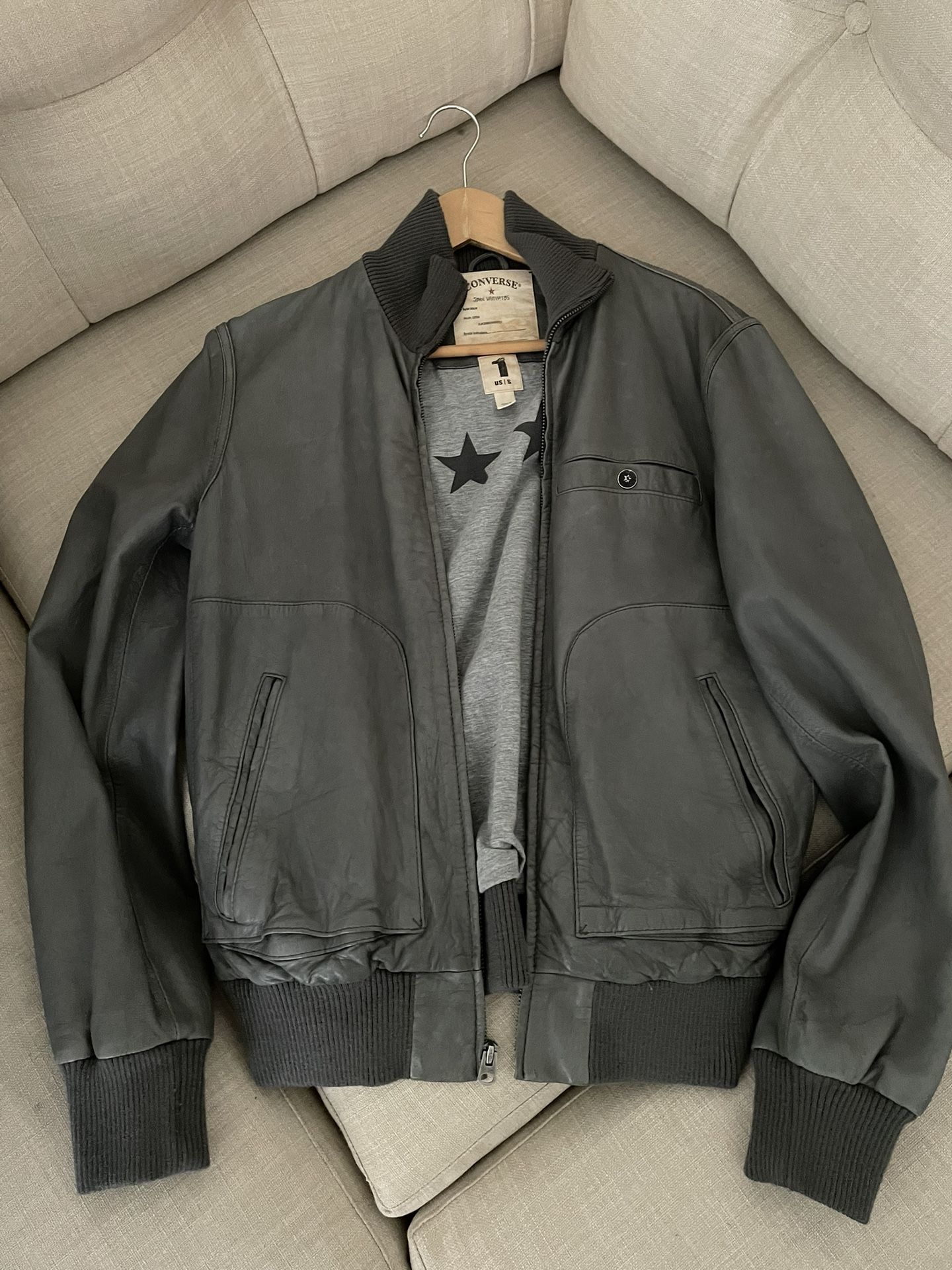 John Varvatos Leather Jacket SZ Small Bomber