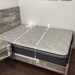 Brand New:Full pillow Top Bed, Frame, Night stand