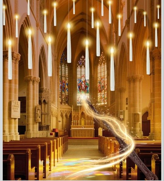 Brand New Halloween Decorations - 32pcs Floating Candles with Wand Magic Hanging Candles, Flameless Warm Light Flickering Battery Operated Candles, Fl