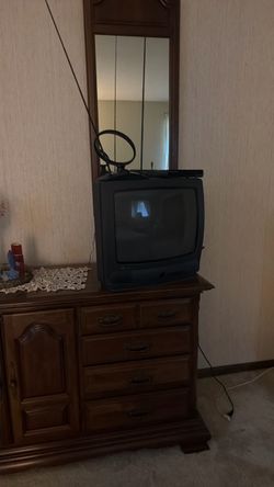 CRT Television with Antenna