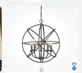 Z-Lite Tull 20” Wide Matte Black 5-light no Orb Pendant
