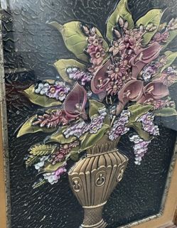 3D Floral Bouquet Relief Wall Art