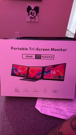Portable Tri-Screen Monitor 14 Inch