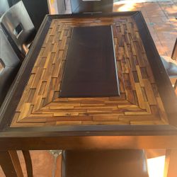 Solid wood dining room table 6 chairs