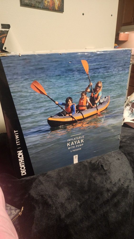 Inflatable 3p Kayak + Pump & Storage Backpack
