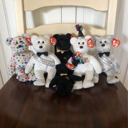 TY New Years Beanie Babies Bears