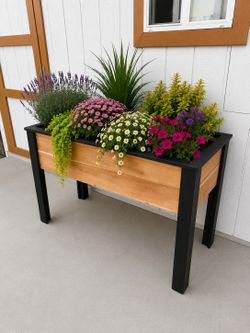 Handmade Cedar Raised Planter Box – Modern Design