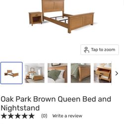Queen Bed Frame and Nightstand