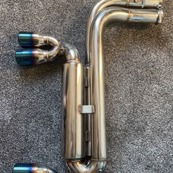FITMENT INDUSTRIES BMW dual chrome/burnt rolled exhaust/resonator/catback  Thumbnail