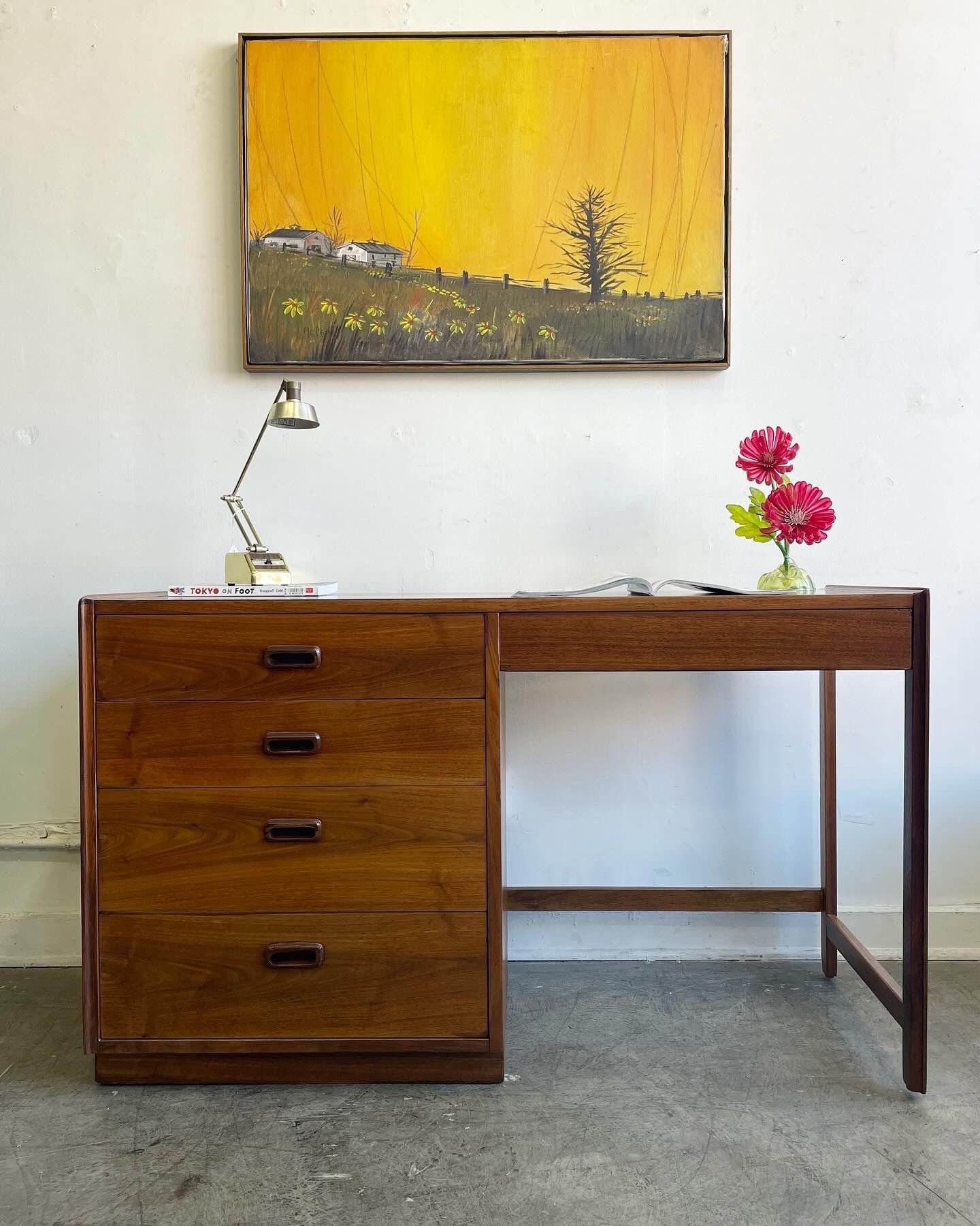 1960’s Walnut Desk By Founders Furniture Co.