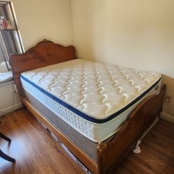 Antique Wood Full Bed Frame