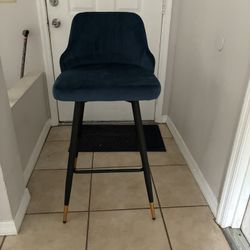 Blue Velvet Bar 29” Tall Stools By chairus