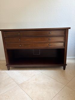 Dark Wood Console Table with Drawers