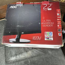 New AOC 22” LED Computer Monitor 12269V 
