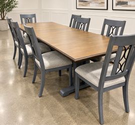 Wooden dining room set for 8
