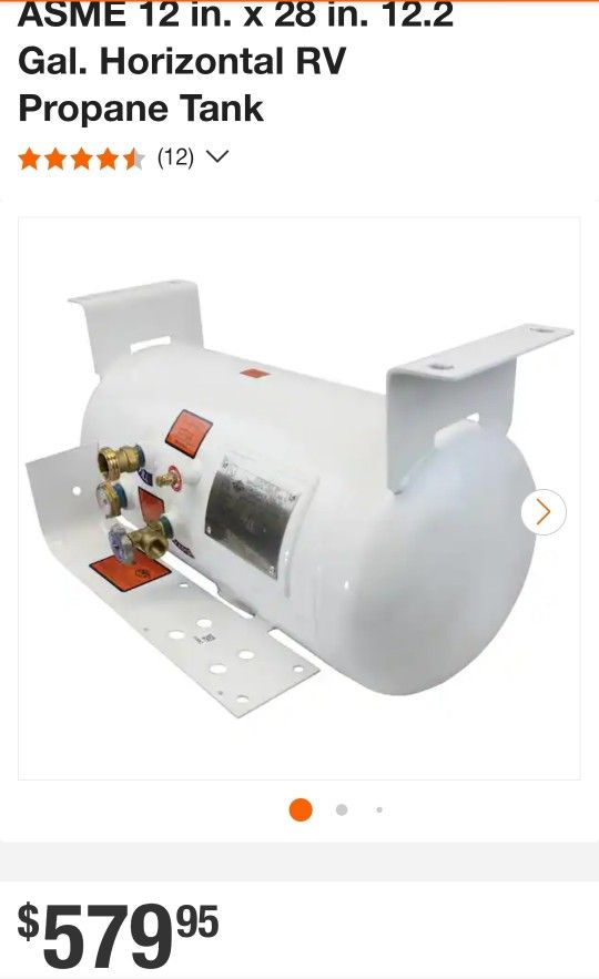 Flame King
ASME 12 in. x 28 in. 12.2 Gal. Horizontal RV Propane Tank