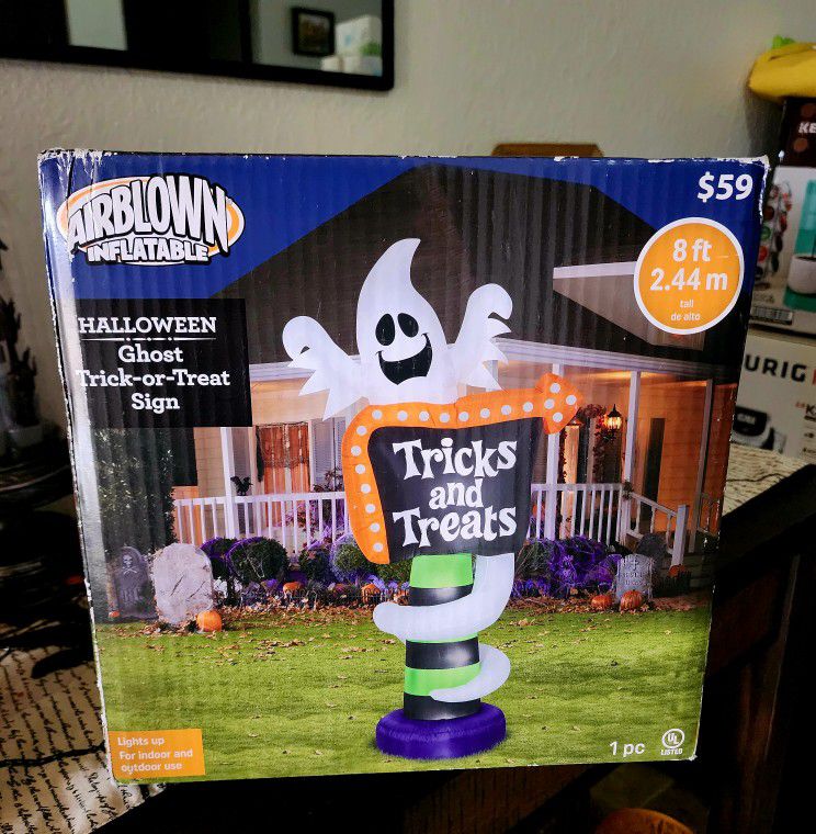 Halloween Ghost And Trick Or Treat 8ft Inflatable 