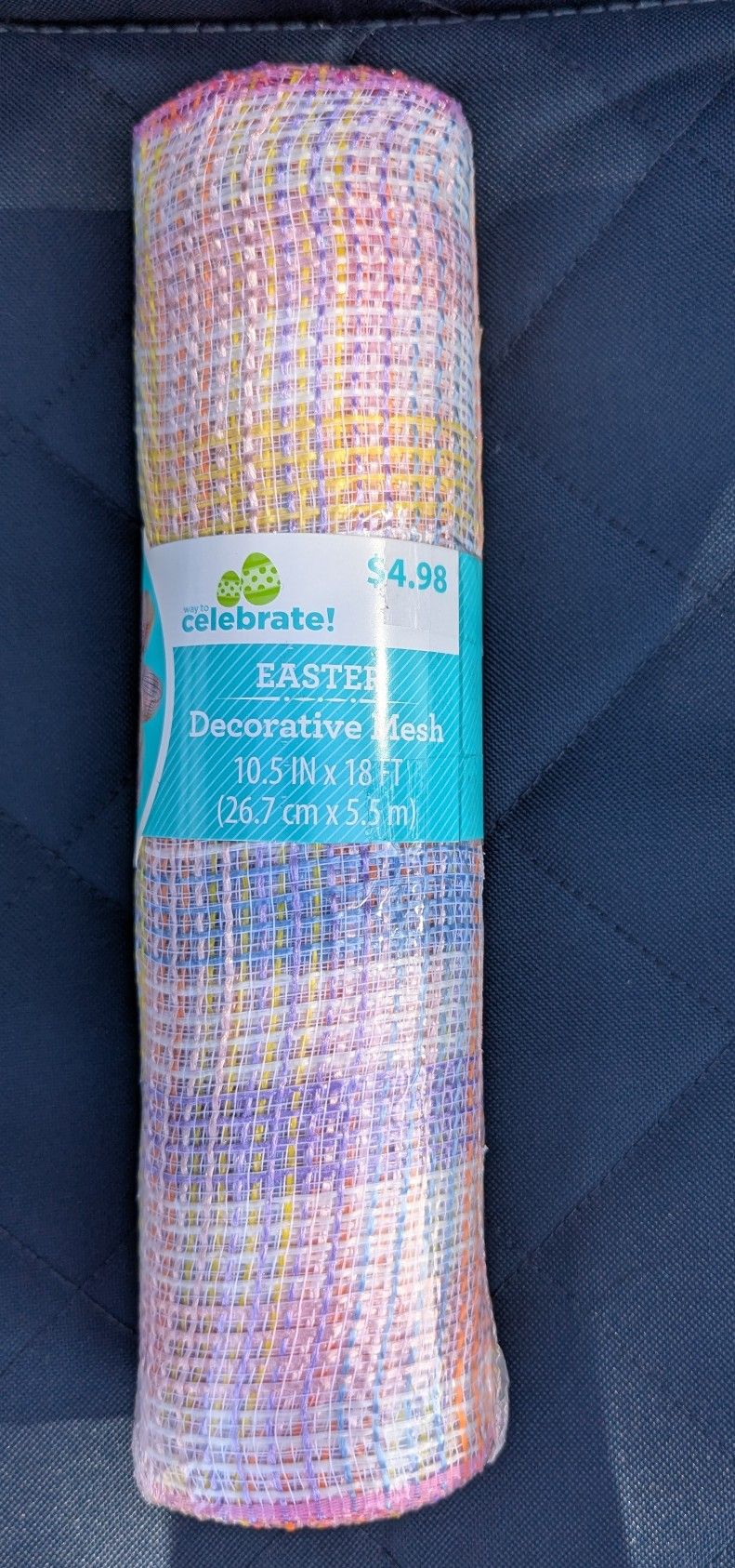 roll bright pastel plaid Easter deco mesh 10.5" x 18' ribbon wreath crafts