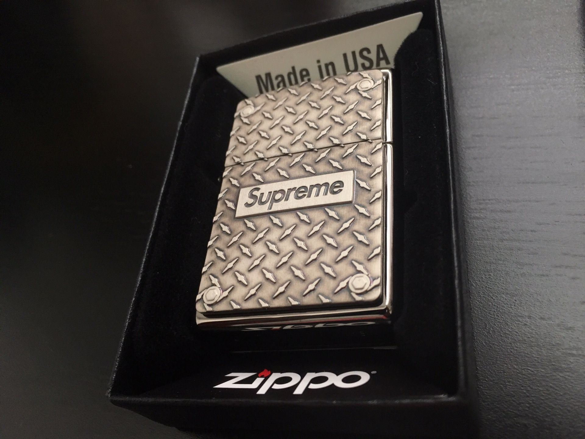 Supreme Diamond Plate Zippo
