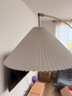 Arc Floor Lamp with Pleated Shade - urban outfitters
