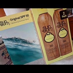 NEW, SUN BUM SPF 50 Sunscreen Spray 2 Pack 5oz Each Exp 11/2027, firm.