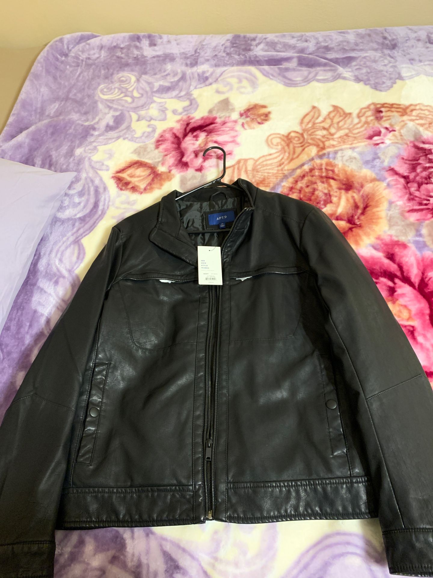Leather men jacket size m