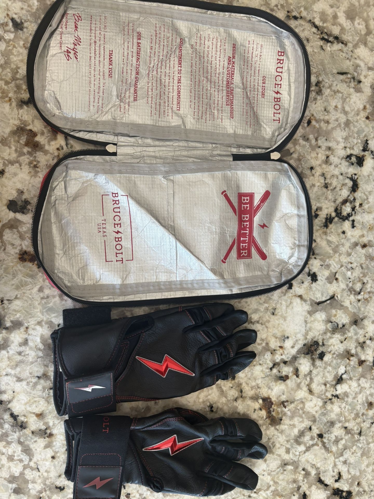 Bruce Bolt Batting Gloves - Size Small