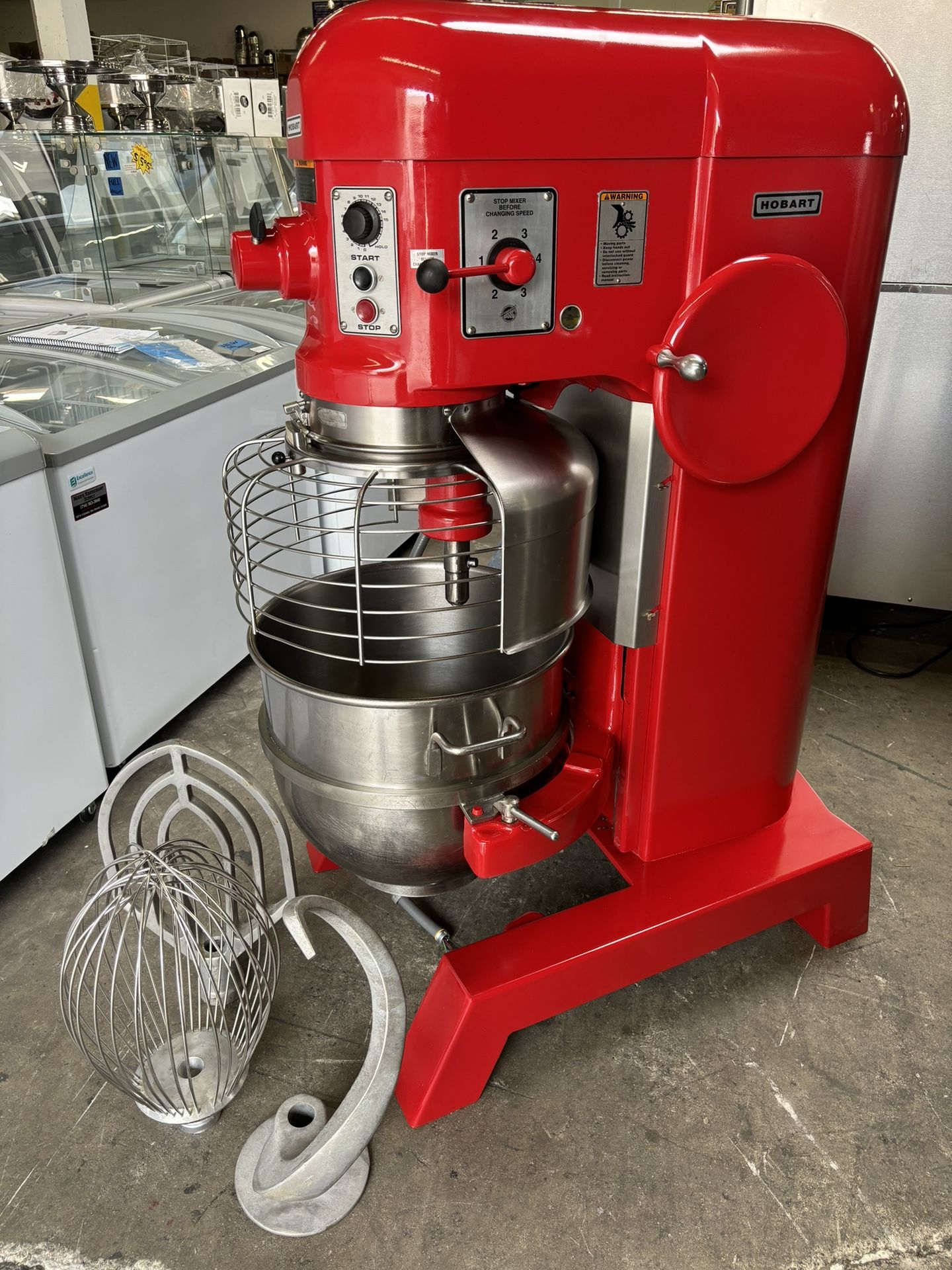 60 Quart Hobart Mixer H 600T HP 230v Like New With Attachments