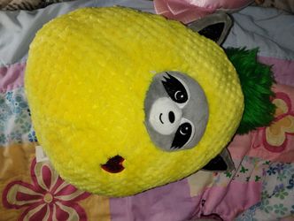 Hug Me Plushie Raccoon And Pineapple Pillow