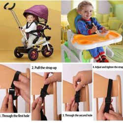 Universal 5 Point Adjustable Harness Seat Belt Stroller for High Chair Stroller for Kids Harness Belt with Baby Shoulder Strap and Crotch Harness Pads