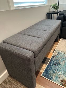 Charcoal Gray Storage Bench / Window Seat – Perfect Condition – $99 OBO