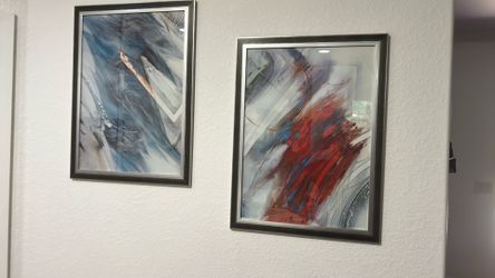 Set of 2 Abstract Framed Art Prints