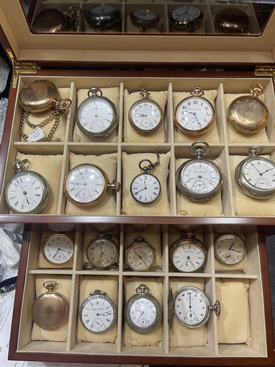 Pocket watches gold silver winding vintage