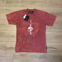 Size Medium - DOCTRINE Dagger Wash Tee Burgundy (NEW WITH TAGS)