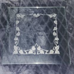 Beveled Vine Engraved Glass