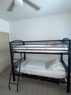 Twin Bunk Bed With Memory Foam Mattresses