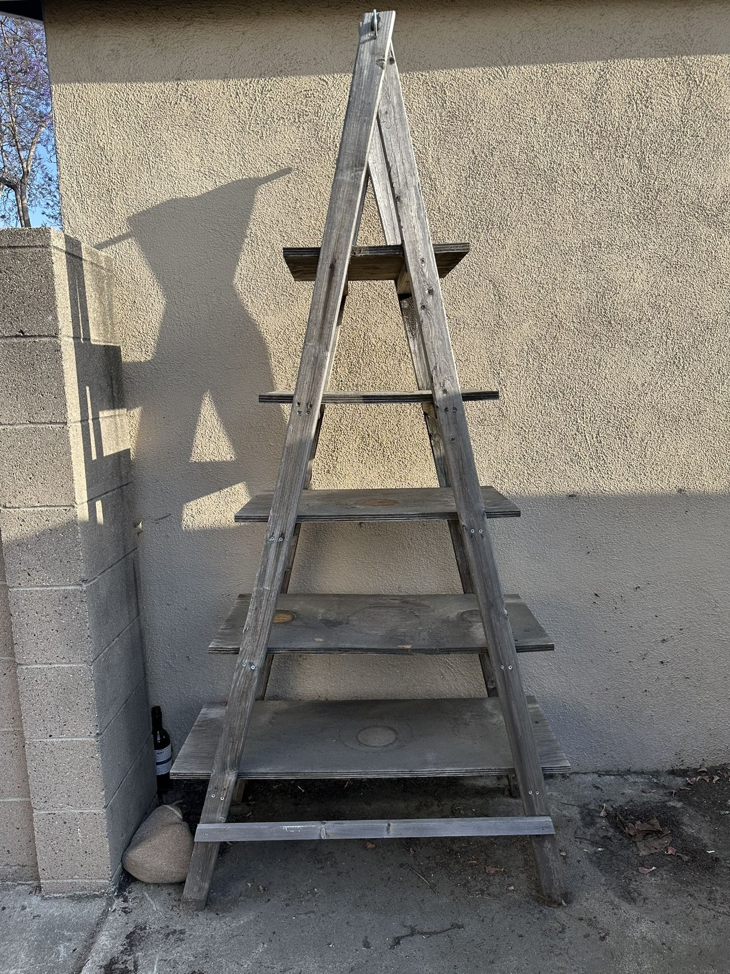 Wooden Ladder 5 Shelf plant holder