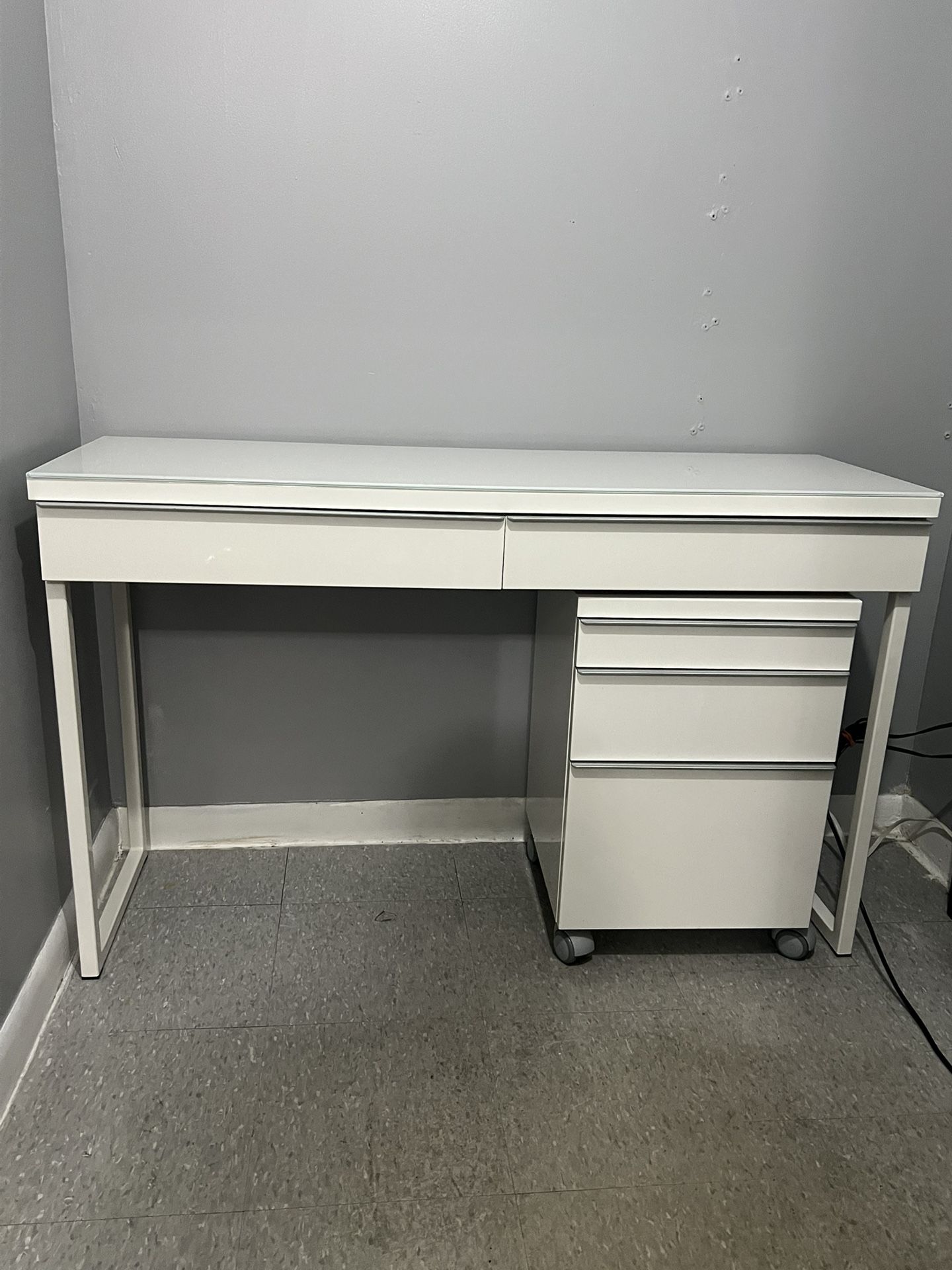 DESK IKEA AND FILING GABINETE