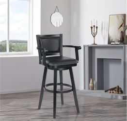Black Swivel Bar Stool with Arms